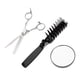 thumbnail image 1 of Juego de herramientas profesionales para cortar el cabello en casa, tijeras de corte de pelo con peine de belleza plegable para viajes y bricolaje con aumento de 3X y succión. Negro, 1 of 9