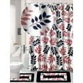thumbnail image 4 of Ryan Black 15 Piece Complete Bathroom Décor Set with 2 Bath Mats Cenillle Soft Non Slip And 1 Matching Shower Curtain with 12 Covered Rings Maschine Washable Designer Patterns And Colors, 4 of 5