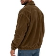 thumbnail image 4 of Qgtaibl Corduroy Jacket for Men Vintage Solid Color Zip Up Bomber Coat Loose Fit Lapel Causal Outwear with Pockets Coffee L, 4 of 8