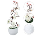 thumbnail image 2 of 2 piezas de flores de ciruelo en maceta realistas, flores artificiales en maceta, flores falsas de bonsái, 2 of 7