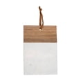thumbnail image 2 of Foreside Home & Garden White Large Square Marble and Wood Serving Cutting Board, 2 of 6