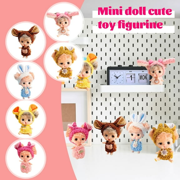Adorable Plush Animal Costume Dolls Set 6 Pcs Soft Stuffed Toys for Kids, Creative Play and Collectible Figures