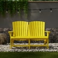 thumbnail image 3 of Wildridge Heritage Double Adirondack, Lemon Yellow - All-Weather Recycled Plastic Furniture for Patio, Deck, Lawn, 3 of 4