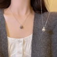 thumbnail image 2 of Hyasfey Single Faux Pearl Pendant Necklace Shiny Rhinestone Inlaid Adjustable Extended Chain Necklace Women Clavicle Chain Jewelry Gift, 2 of 7