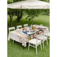 thumbnail image 4 of Outdoor Tablecloth with Umbrella Hole for Patio/Picnic/Party/Camping, Birds Floral Waterproof Table Cloth Rectangle Table Cover Washable, Farmhouse Vintage Pink Flower Leaf (52"x 70"), 4 of 8