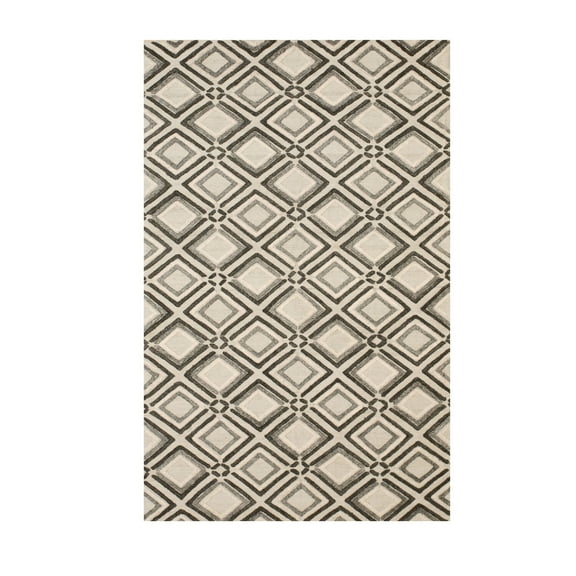 EORC Gray Handmade Wool Contemporary Raga Rug, 5' x 8'