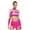 Hot Pink, variant on Women Two Pieces Outfits Cheerleading Uniform Long Sleeve Cross Straps Crop Tops & Skirt Dancewear Navy Blue XXL
