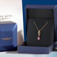 thumbnail image 5 of Gem Stone King 10K Yellow Gold Pink Moissanite Pendant Necklace for Women | 0.46 Cttw | Gemstone Birthstone | Oval 6X4MM | With 18 inch Chain, 5 of 6