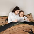 thumbnail image 3 of Feelyou Deer Moose Queen Comforter Set, Vintage Camo Bedding Comforter Set, 3-Piece, 3 of 6