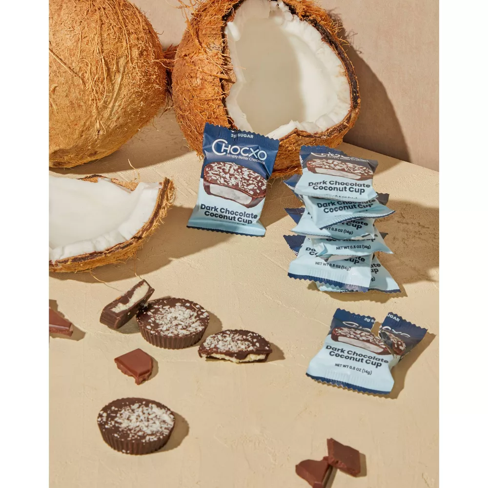 (Pack of 6) Chocxo Dark Chocolate Organic Coconut Cups, 3.45 oz