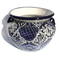 Big-Sized Zacan Mexican Colors Talavera Ceramic Garden Pot