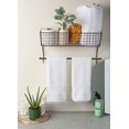 thumbnail image 4 of DII Home Traditions Rustic Metal Wall Mount Shelf with Towel Bar, Large-Rustic, 4 of 6
