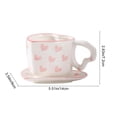 thumbnail image 2 of Valentine's Day Heart Ceramic Couple Mug with Coaster - Romantic Coffee/Tea Cup, Affordable Winter Holiday Gift, Value-Packed Festive Favorite Mug Set for Home & Office, Pink, 2 of 6