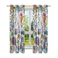 thumbnail image 7 of Yayeee Window Curtains Light Filtering 63"x42" Grommet Panel Pair Home Living Room Decor, White Doodle Pattern, 7 of 7