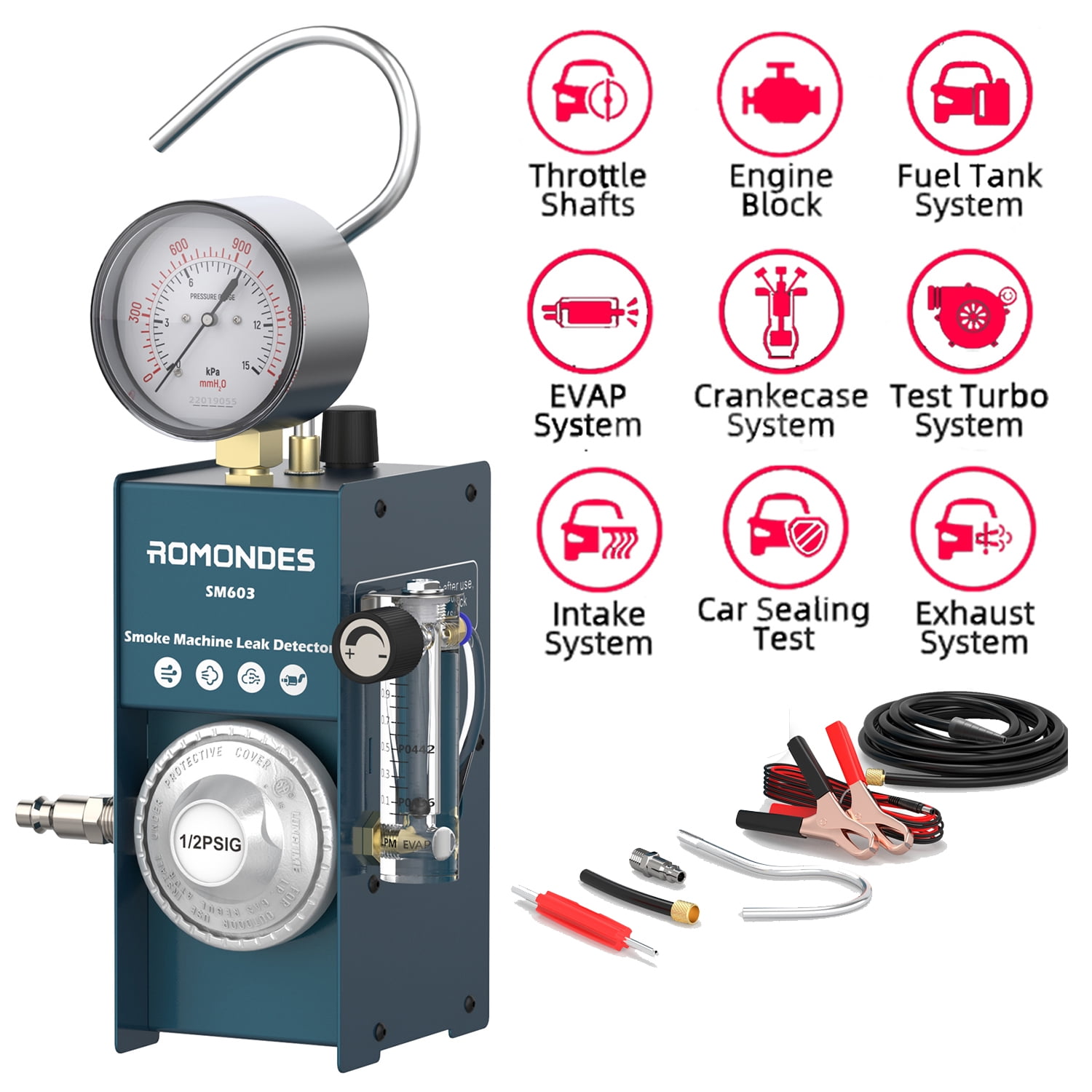 EVAP Smoke Machine Diagnostic Car Truck Engine Pipe Vacuum Smoke Leak Detector 