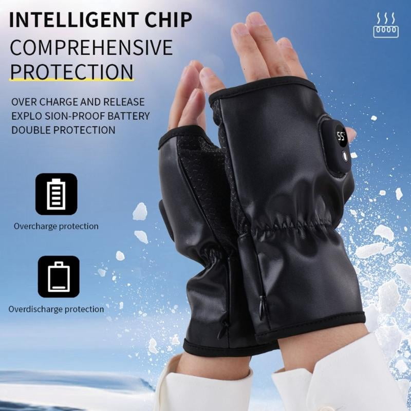 CEORPER Heating Ski Gloves 3 Temperature Settings Rechargeable Heated Gloves for Skiing