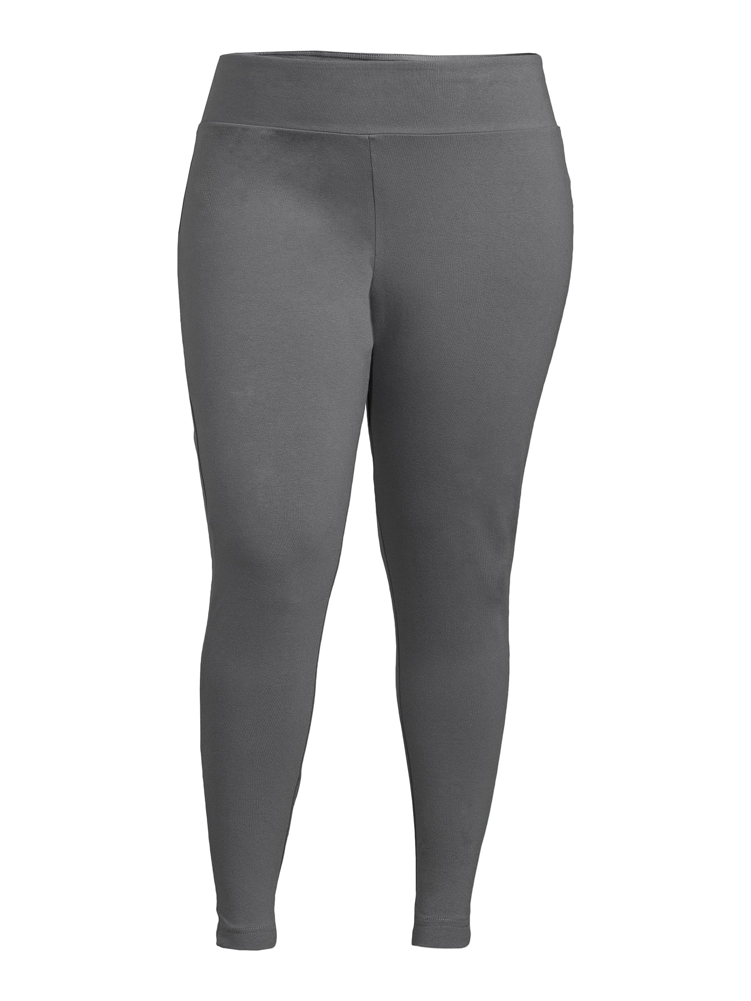 (2 pack) Terra & Sky Women's Plus High Waist Full Length Leggings, Sizes 0X-5X