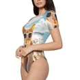 thumbnail image 3 of Picia Surfing Cat Sun Womens One Piece Swimsuits Modest Tummy Control Bathing Suits Lace Up Slimming Swim Suit-XX-Large, 3 of 9