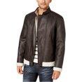 thumbnail image 1 of I.N.C Mens Fleece-Lined Faux Leather Jacket, Brown, Medium, 1 of 1