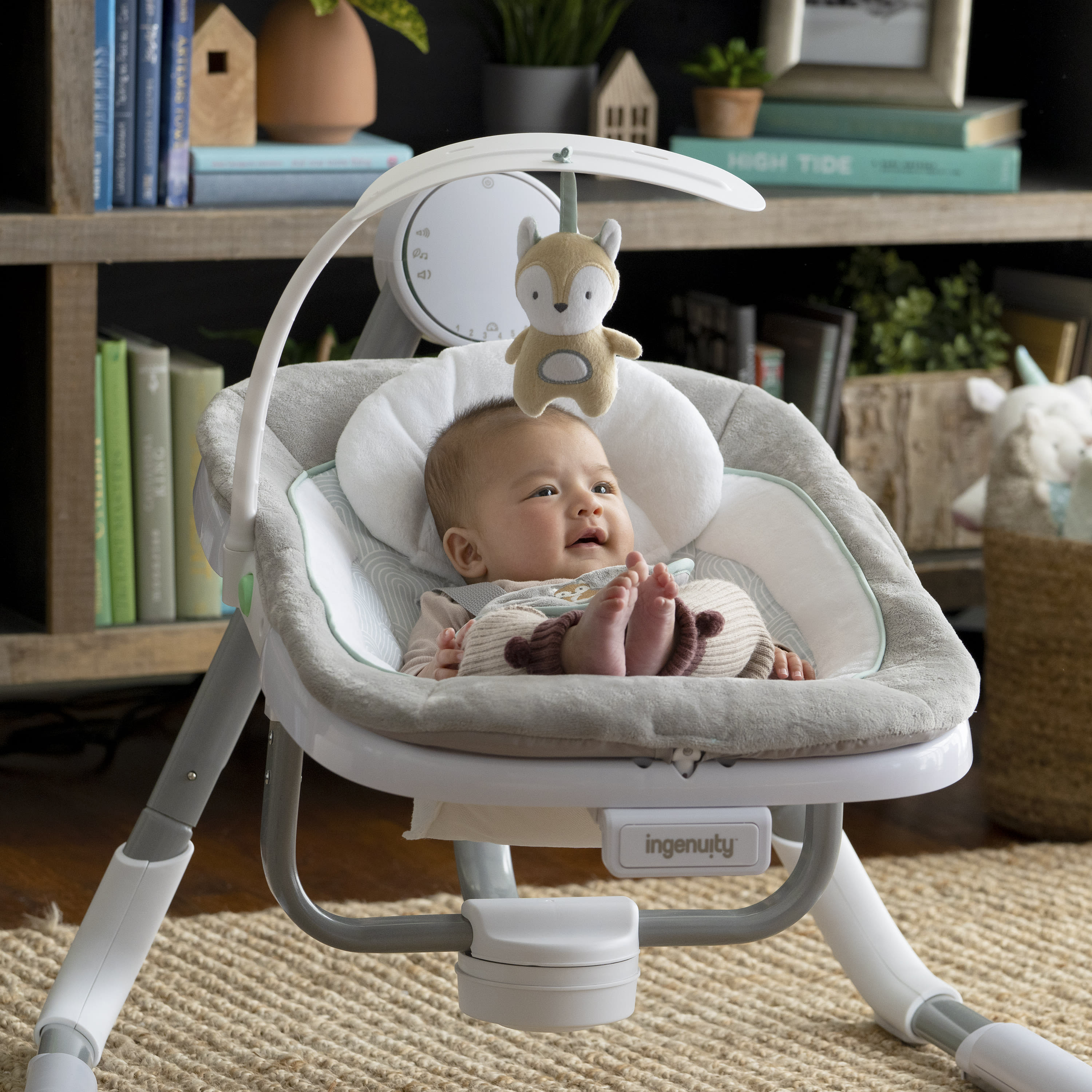 Ingenuity Anyway Sway 5Speed MultiDirection Portable Baby Swing With
