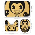 thumbnail image 3 of Juego de 4 cortinas de ducha de Bendy And The Ink Machine con alfombrillas antideslizantes, tapa de inodoro y alfombrilla de baño, cortina de ducha impermeable con decoración de dibujos animados para, 3 of 8