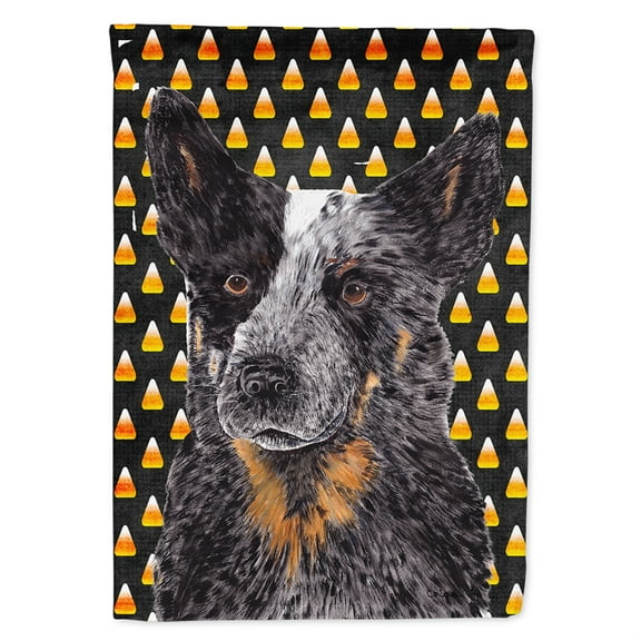 Carolines Treasures SC9190-FLAG-PARENT Australian Cattle Dog Candy Corn Halloween Portrait Flag  multicolor