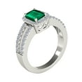 thumbnail image 5 of AoneJewelry Aone Jewelry 10K Solid White Gold Natural Diamond Ring with 2 Carat (I-J, I1-I2) Emerald Cut Emerald, 5 of 5