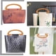 thumbnail image 3 of 2 asas de madera en forma de D para bolsos de playa, hechas a mano, de ganchillo, de 9,33,4 pulgadas, color marrón., 3 of 9
