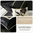 thumbnail image 3 of Nanshing Renee 9 Piece Traditional Floral Comforter Set, Black Gold, King, 3 of 6