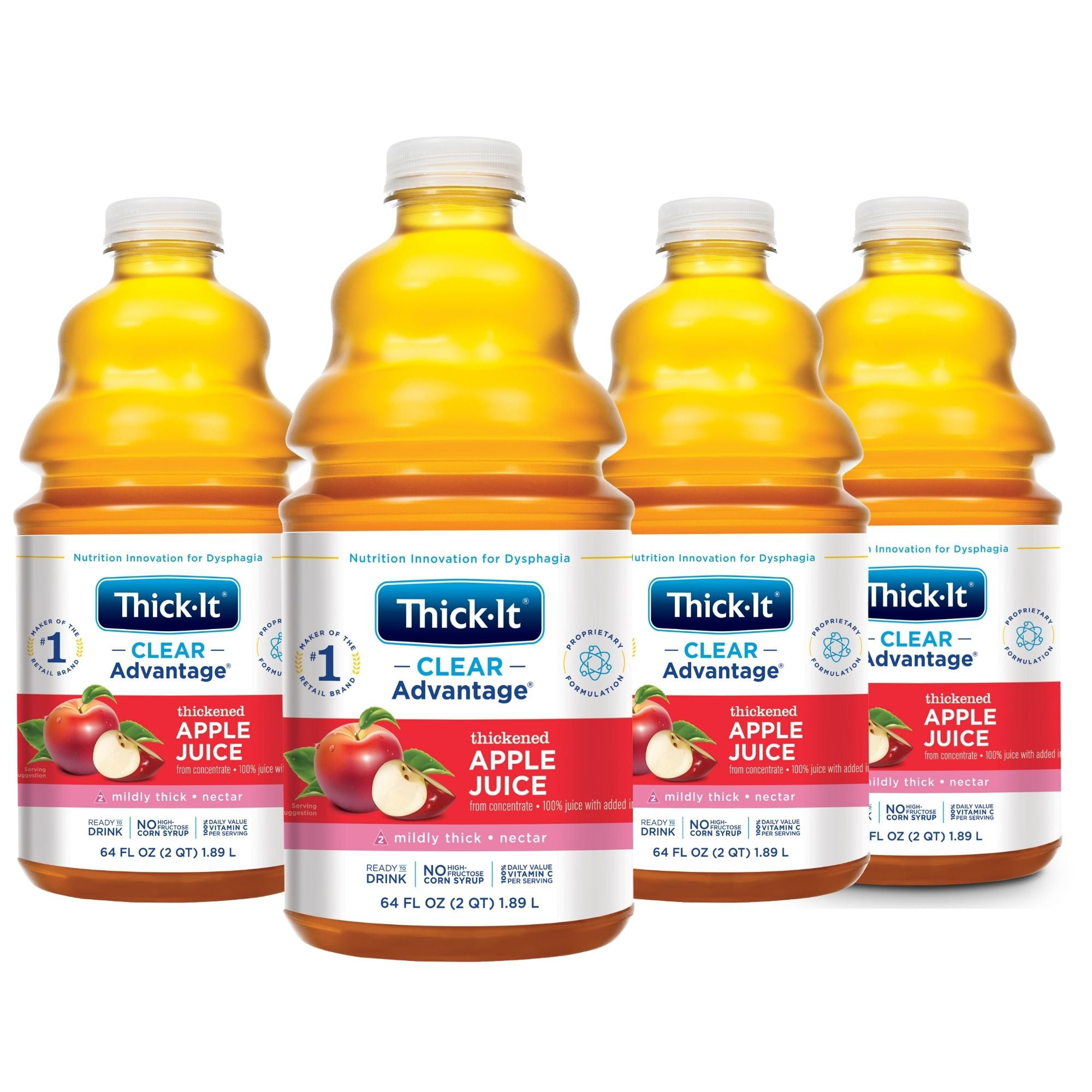 Thick-It Clear Advantage Thickened Beverage Apple Nectar Consistency 64 oz. Bottle 4 Ct