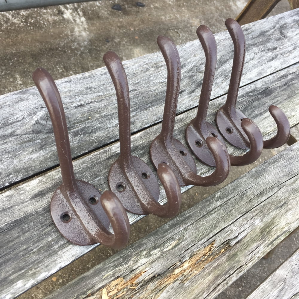 Kepooman 5Pcs Wall Hooks for Coats/ Hats, Brown Vintage Style Cast Iron Coat Hooks Rack for Wall, Wall Mount Hook Coat Rack for Front Door, Kitchen, Entry Kepooman 5Pcs Wall Hooks for Coats/ Hats, Brown Vintage Style Cast Iron Coat Hooks Rack for Wall, Wall Mount Hook Coat Rack for Front Door, Kitchen, Entry