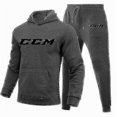 thumbnail image 1 of Ccm Men's And Women's Printed Warm Two-piece Loose Hoodie + Pants Jogging Set, 1 of 5