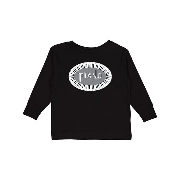 Inktastic Piano Keys Oval Boys or Girls Long Sleeve Toddler T-Shirt