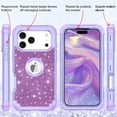 thumbnail image 7 of Casetego Compatible with iPhone 17 Pro Max Case,Glitter Sparkly Bling Shockproof Heavy Duty Hybrid Sturdy High Impact Protective Cover for Women Girls,Light Purple, 7 of 7
