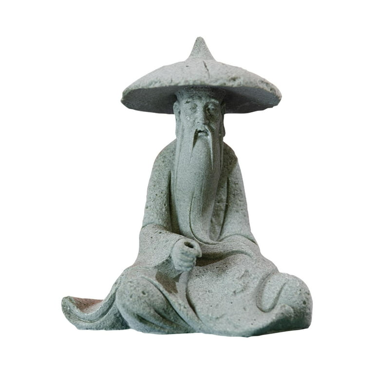 Resin Aquarium Ancient Chinese Fisherman Characters Statue