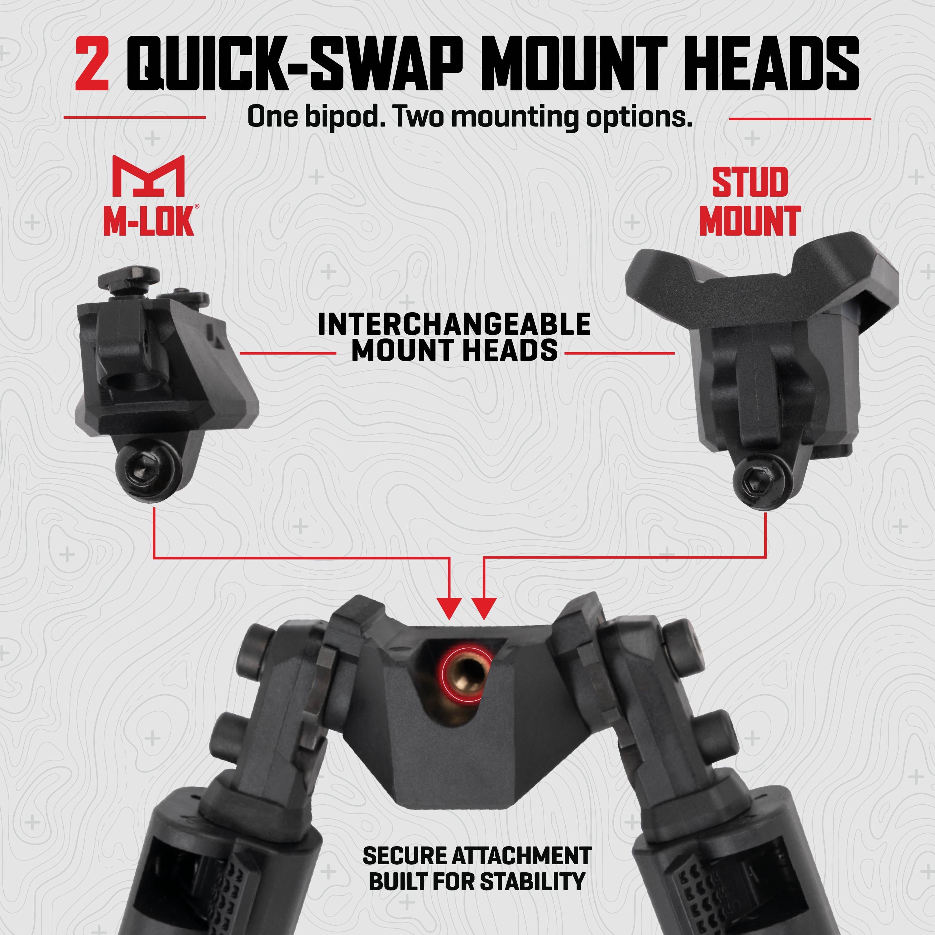 Allen Company Helix Polymer Bipod, Stud and M-LOK Compatible, 8-11.5 In