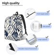 thumbnail image 5 of Casual Canvas Backpack Without Interlayer Large Capacity Stick Bag Design For Outdoor Shopping Office Outdoor Sports Navy Geometric Patterns_2 Small, 5 of 7