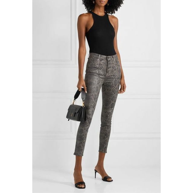 J Brand Lillie Coated High Rise Crop Skinny Jeans Coated Boa ( 27 )
