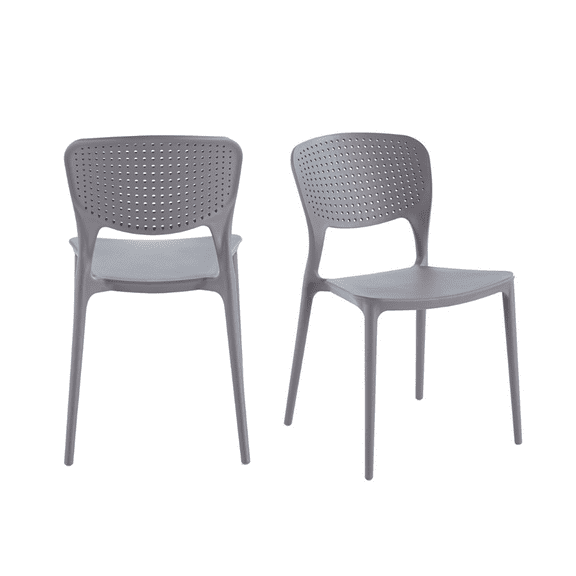 Juego de 4 Sillas apilables para Jardín o terrazas, color Capuchino Fratello