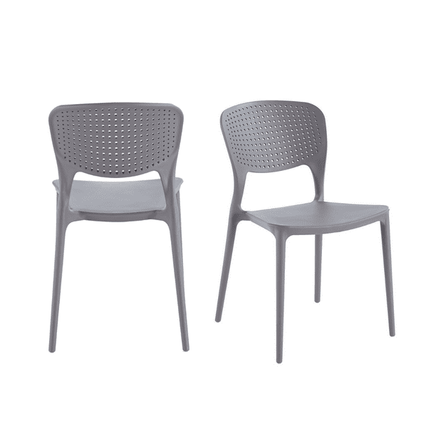 Juego de 4 Sillas apilables para Jardín o terrazas, color Capuchino Fratello