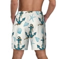 thumbnail image 2 of Lsque Mens Swim Trunks Anchors And Shells Pattern - Bathing Suit Compression Liner - Beach Swim Shorts Swimwear - (S-3XL) - Stretch Quick Dry -3X-Large, 2 of 9