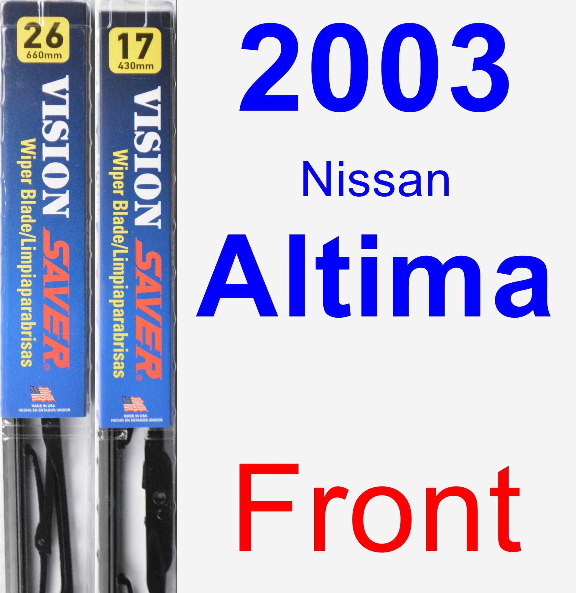 2003 Nissan Altima Wiper Blade Set/Kit (Front) (2 Blades) - Vision