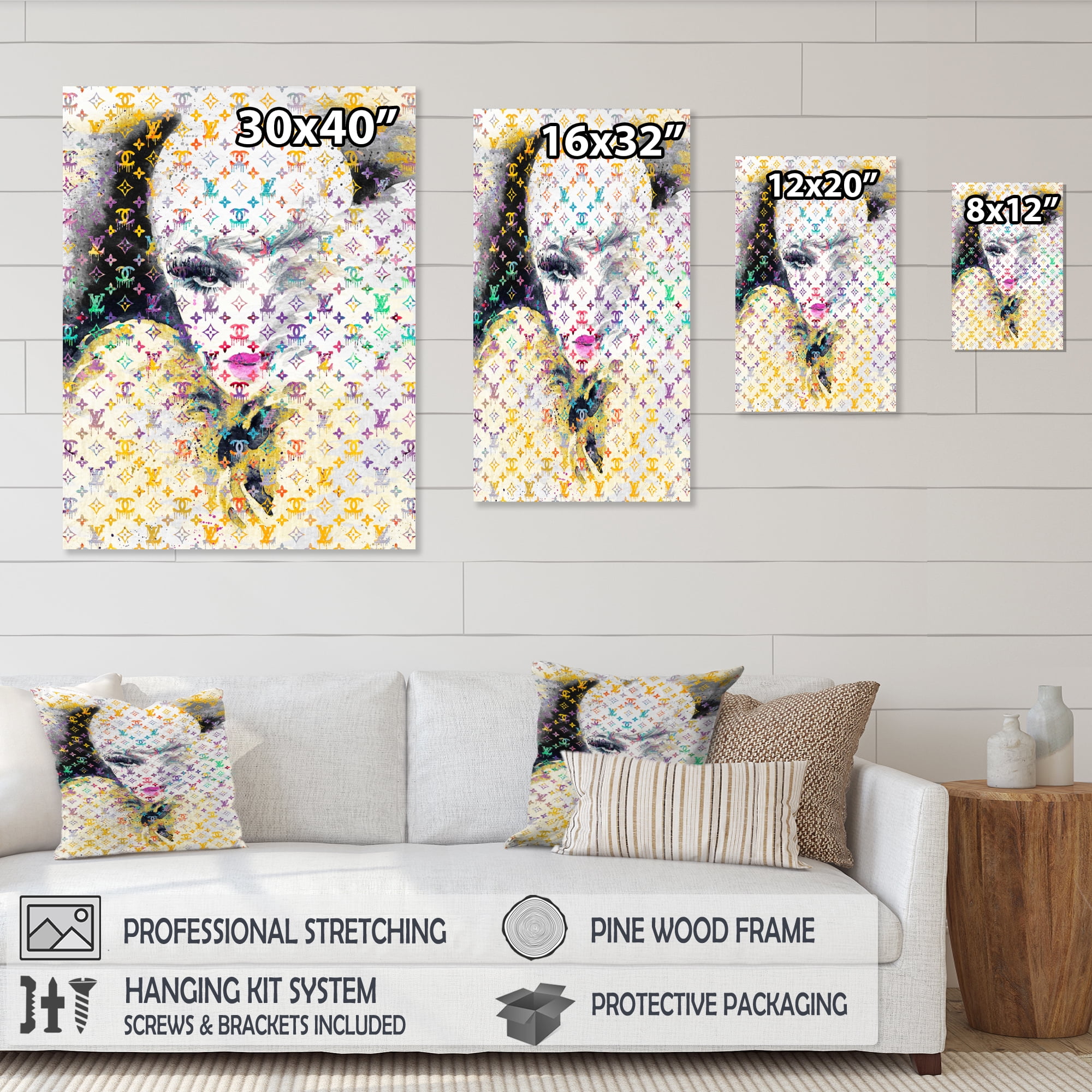 Designart High Fashion Female Sketch III Canvas Wall Art