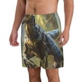 thumbnail image 2 of KLL Ferocious Dinosaur Men's Casual Summer Beach Shorts Hawaiian Shorts with Pockets-XX-Large, 2 of 5