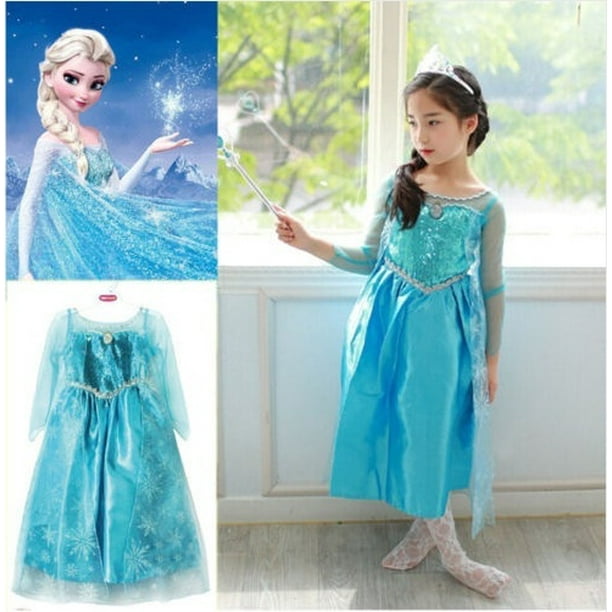 Robe Elsa La Reine Des Neiges Frozen Déguisement Costume Personnage  Princesse Adulte Enfant