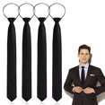 thumbnail image 1 of Sonducket 4 pack/lote corbatas con Clip para hombre con ajuste Universal fáciles de usar y ocasiones formales corbatas con cremallera Unisex Accesorios de disfraces negro, 1 of 6
