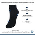thumbnail image 4 of CTM  Cotton Blend Arch Support Ankle Sock (Pack of 3) (Women), 4 of 4