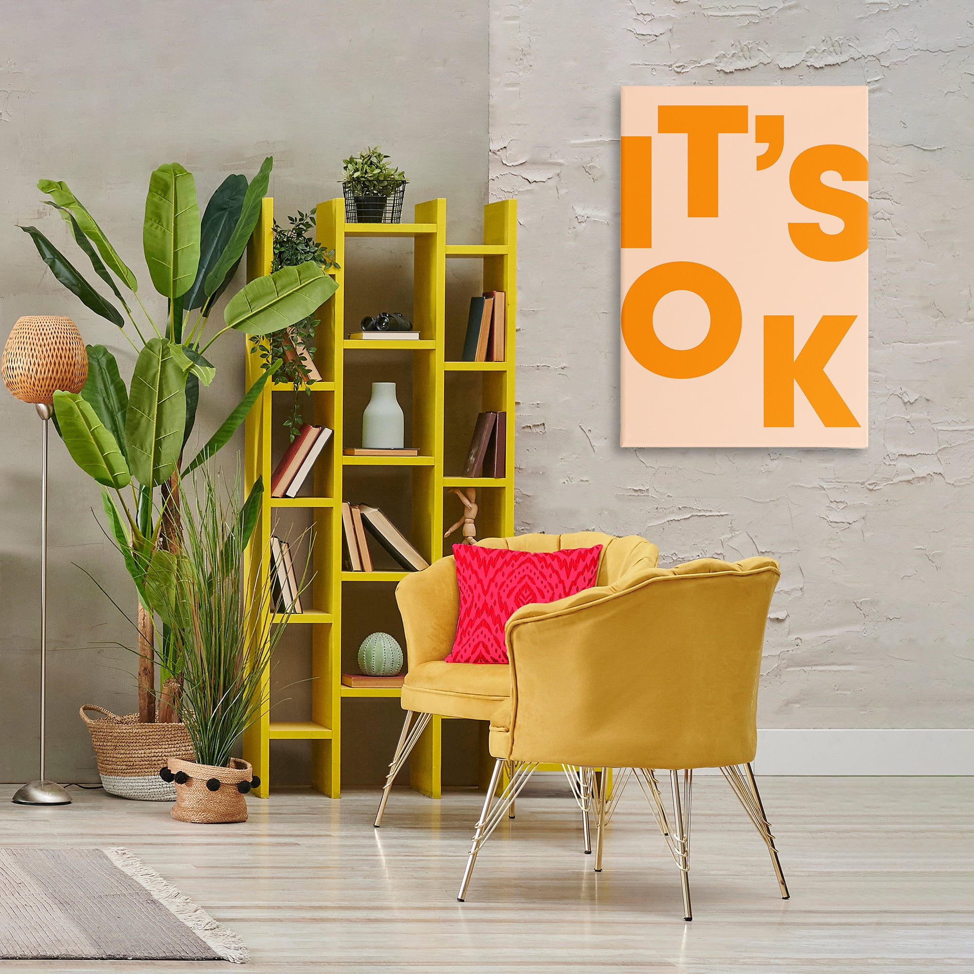 Stupell Industries It's OK Typography Typography Painting Gallery Wrapped Canvas Art Print Wall Art, 24 x 36
