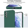 thumbnail image 2 of Funda de 2 Piezas para Samsung Galaxy S21 5G Funda de Silicona líquida, Funda Protectora para Samsung S21 con Forro de Microfibra antirrayas (Negro+Verde Oscuro) JM, 2 of 5