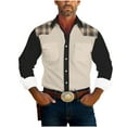 thumbnail image 2 of Njagoc3 Mens Long Sleeve Shirt, Classic Collar, Two-Tone Design, Unique and Stylish, Lightweight Fabric, Ideal for Winter Layering and Casual Gatherings, 2 of 6